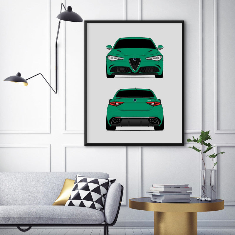 Alfa Romeo Giulia Quadrifoglio 952 (2016-Present) (Front and Rear) Poster