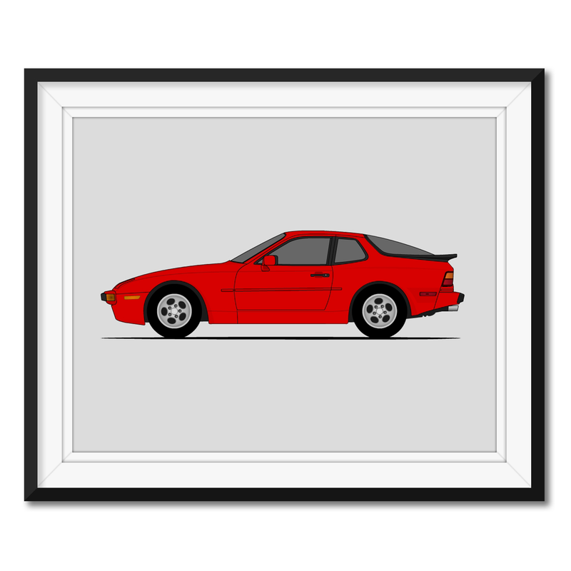 Porsche 944 (1983-1985) (Side Profile) Poster