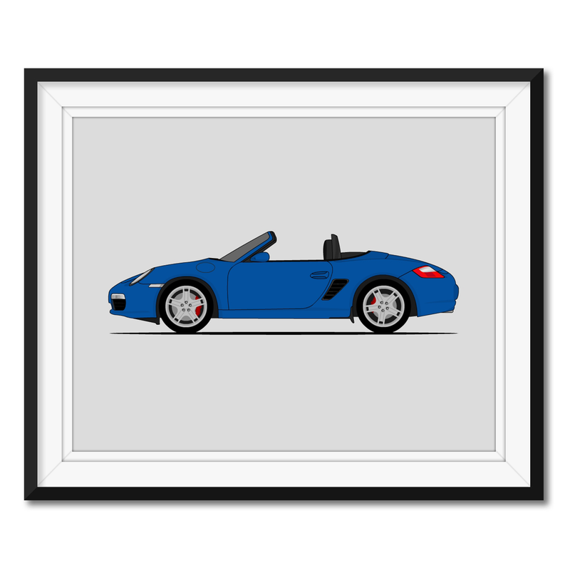 Porsche Boxster 987 (2004-2008) (Side Profile) Poster