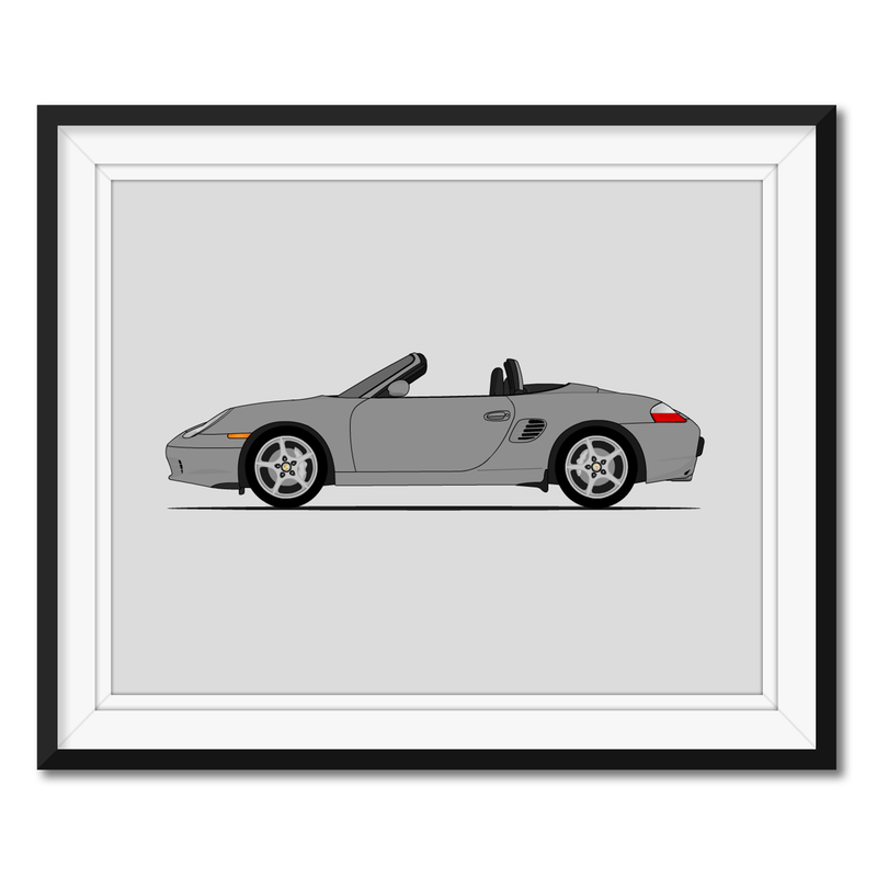 Porsche Boxster 986 (1996-2001) (Side Profile) Poster