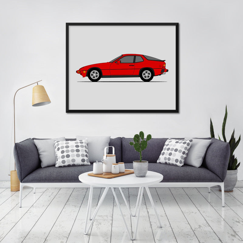 Porsche 924 S (1976-1988) (Side Profile) Poster