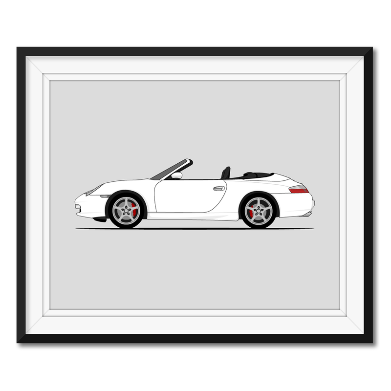 Porsche 911 Carrera Cabriolet (1999-2004) 996 (Side Profile) Poster