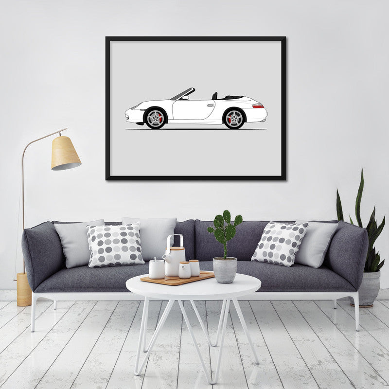 Porsche 911 996 Carrera Cabriolet (1999-2004) (Side Profile) Poster