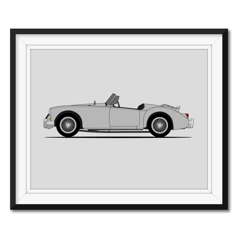 MG MGA Roadster (1955-1962) (Side Profile) Poster
