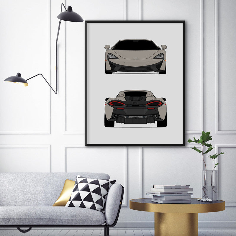 Mclaren 570S Spider (2016-2021) (Front and Rear) Poster