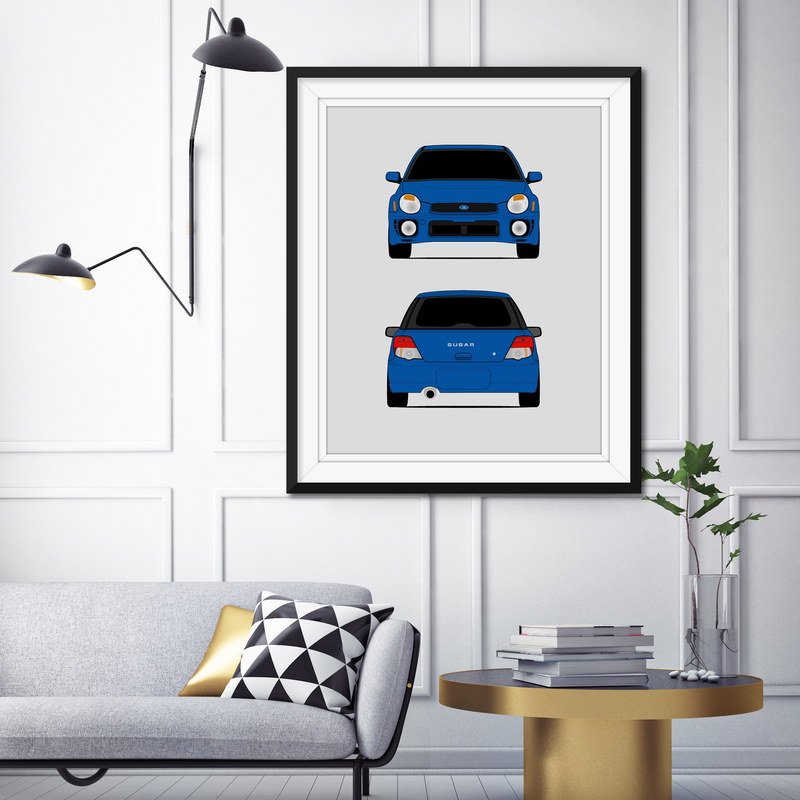 Subaru Impreza Wagon G2 Bugeye (2000-2002) (Front and Rear) Poster