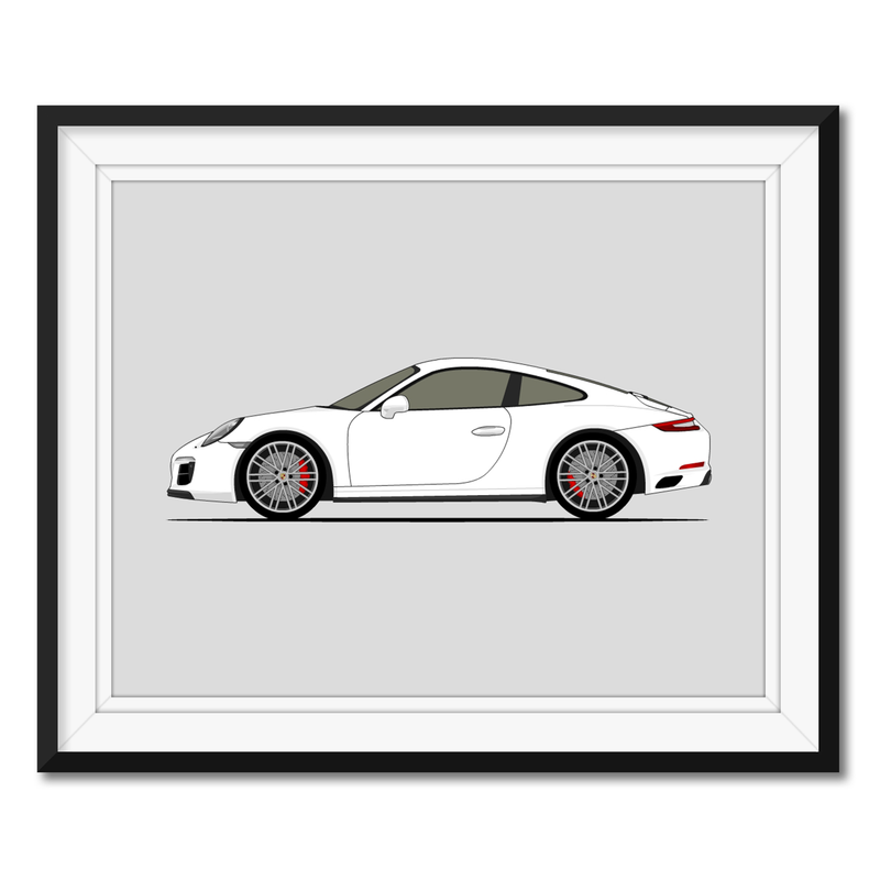 Porsche 911 Carrera (2015-2018) 991.2 (Side Profile) Poster