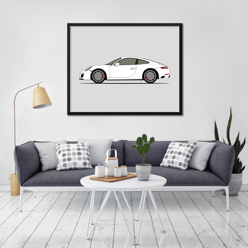 Porsche 911 991.2 Carrera (2015-2018) (Side Profile) Poster