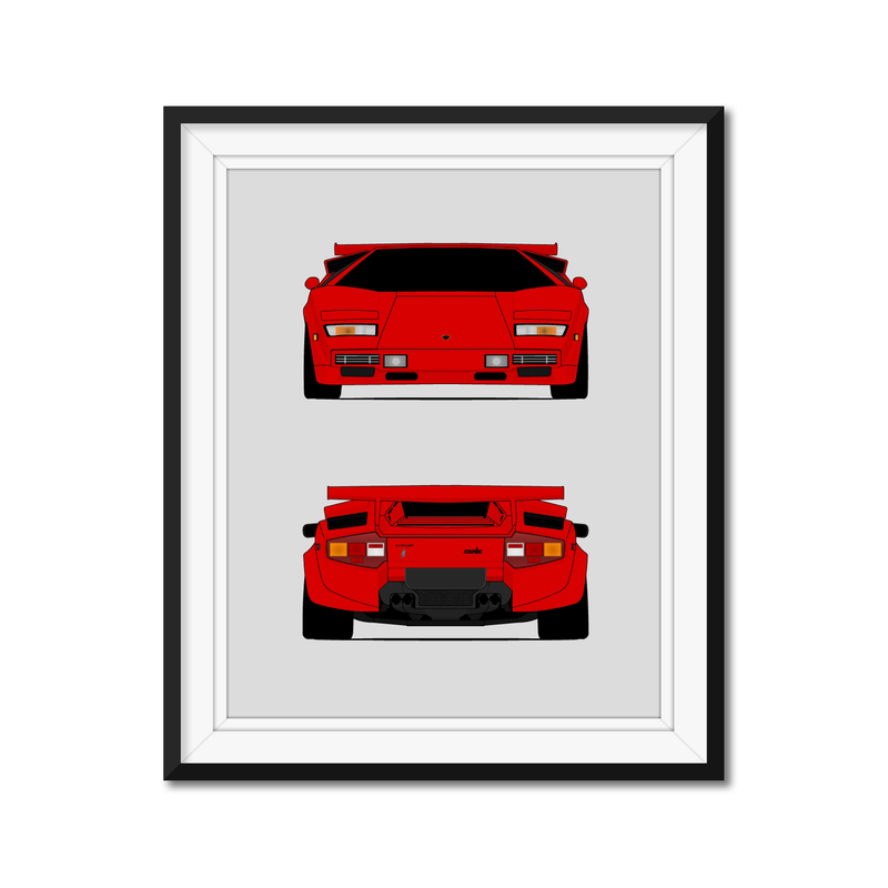 Lamborghini Countach (1978-1988) (Front and Rear) Poster