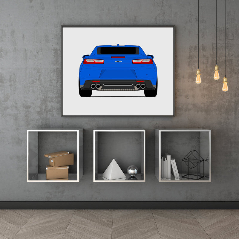 Chevy Camaro SS (2016-2018) Gen 6 (Rear) Poster
