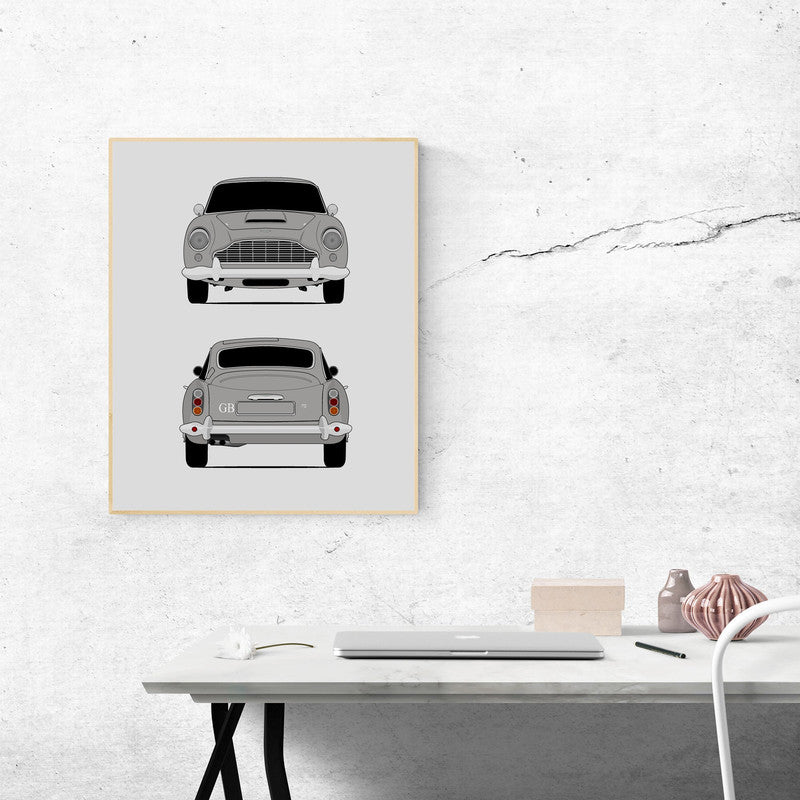 Aston Martin DB5 (1963-1965) (Front and Rear) Poster