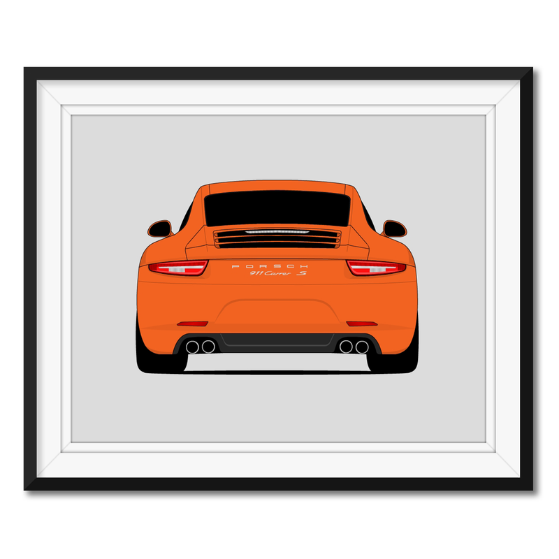 Porsche 911 Carrera (2012-2016) 991.1 (Rear) Poster