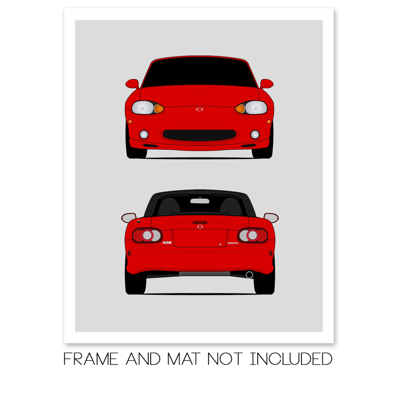 Mazda Miata MX-5 NB (1998-2005) (Front and Rear) Poster