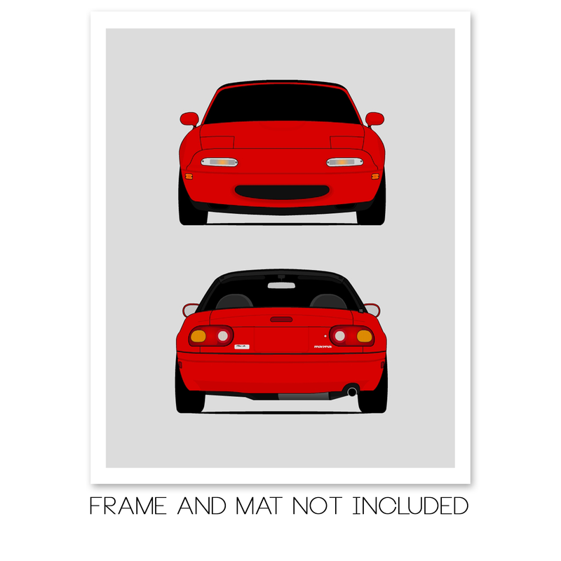Mazda Miata MX-5 NA (1989-1997) (Front and Rear) Poster