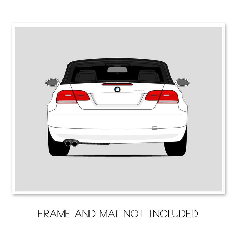 BMW E92 E93 328i Convertible (2007-2010) (Rear) Poster