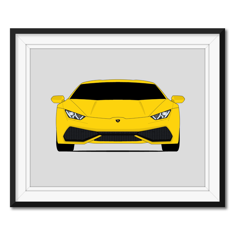 Car Reference Posters ランボルギーニ ウラカン (2014-2018) 車のポスター – Custom Car Posters