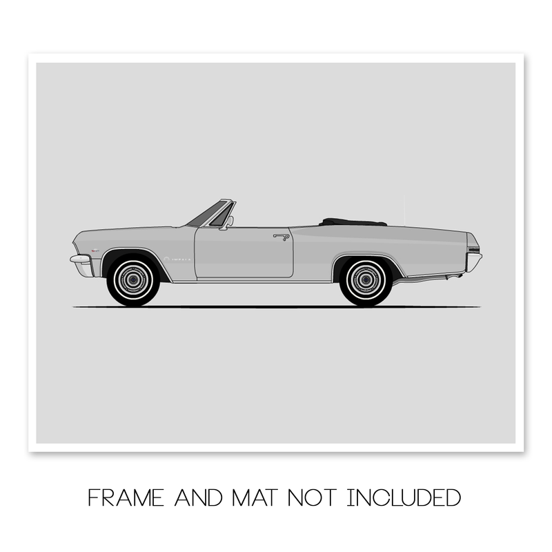 Chevy Impala Convertible (1965) (Side Profile) Poster