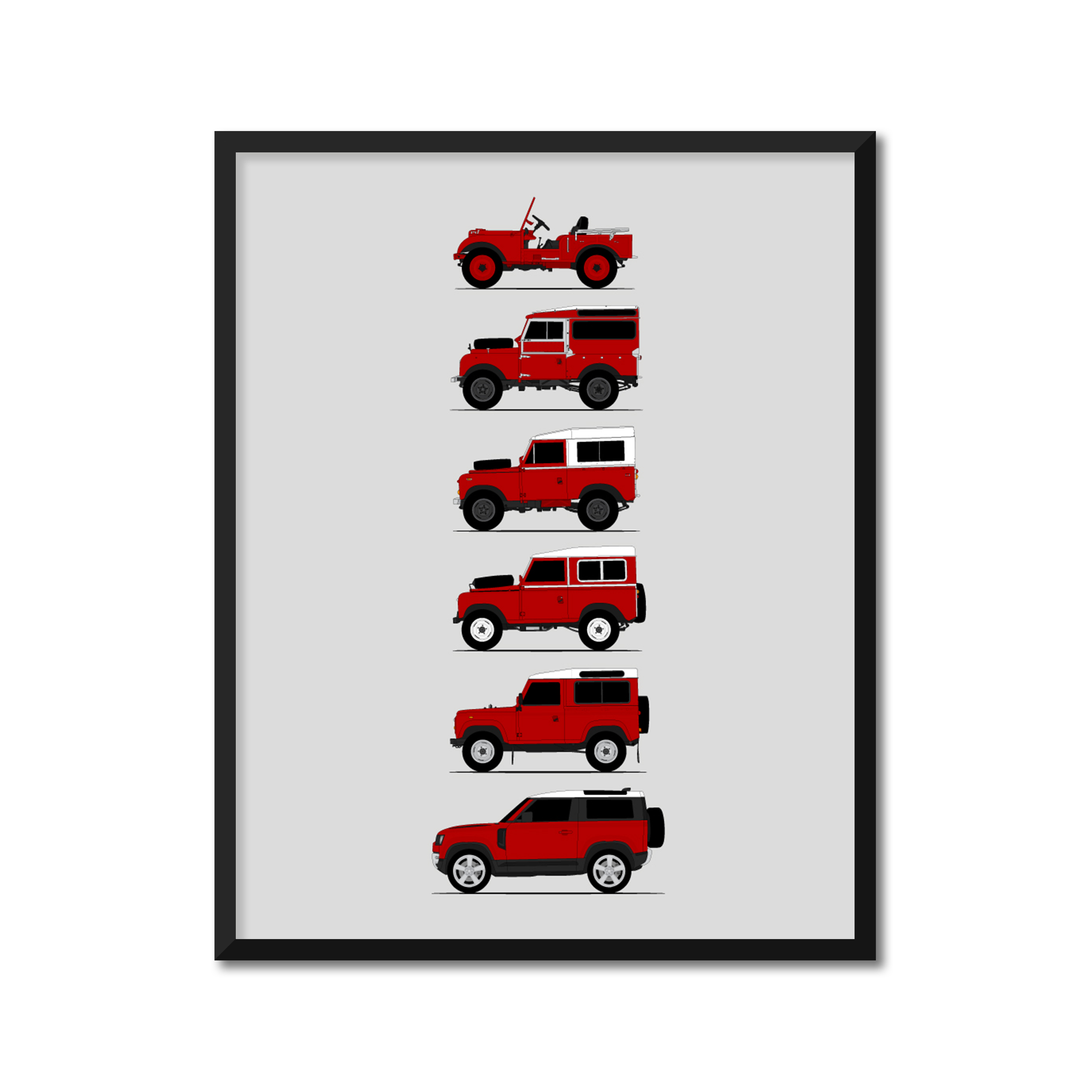 Land Rover Defender 88 90 (2 Door) Generations (Side Profile)