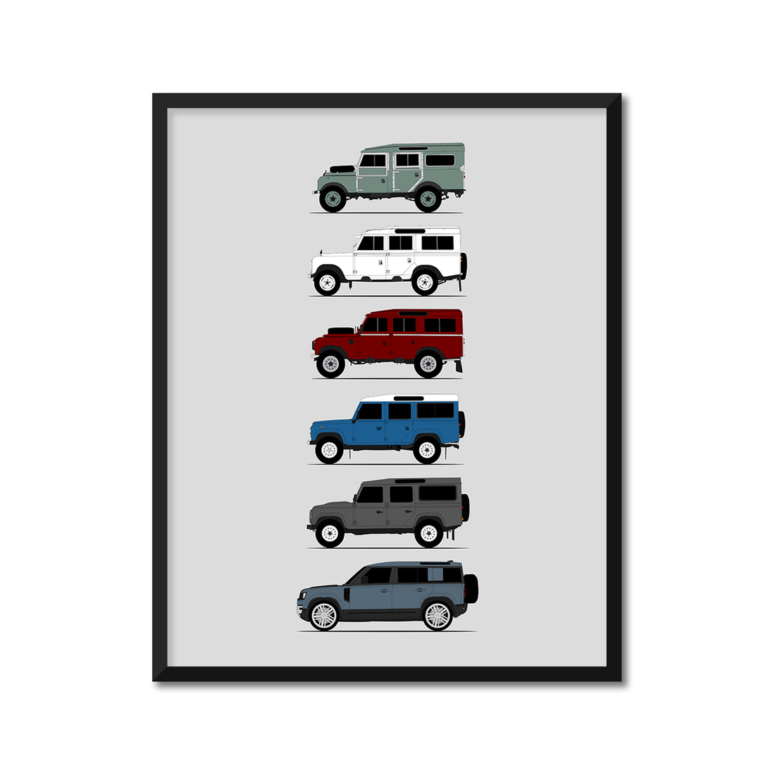 Land Rover Defender 110 (4 Door) Generations (Side Profile)