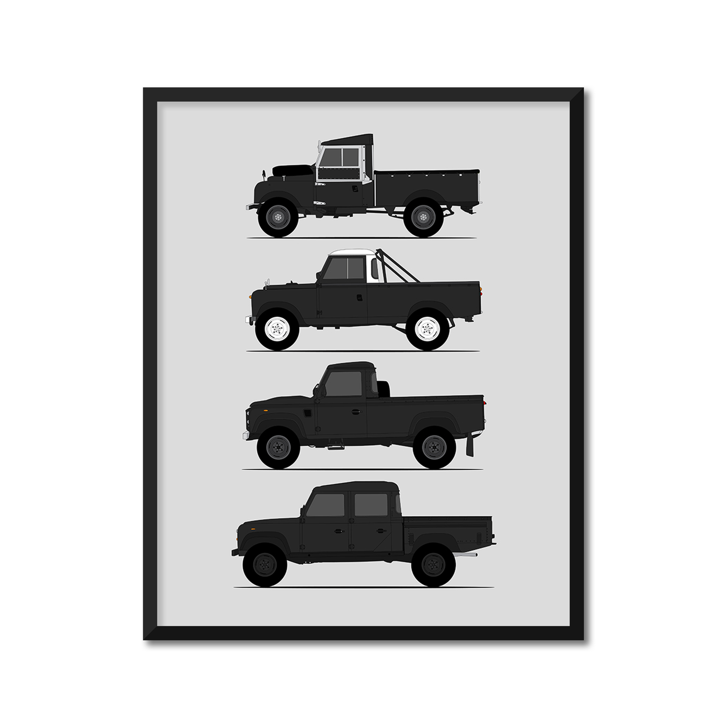 Land Rover Defender 130 Pickup Generations (Side Profile)