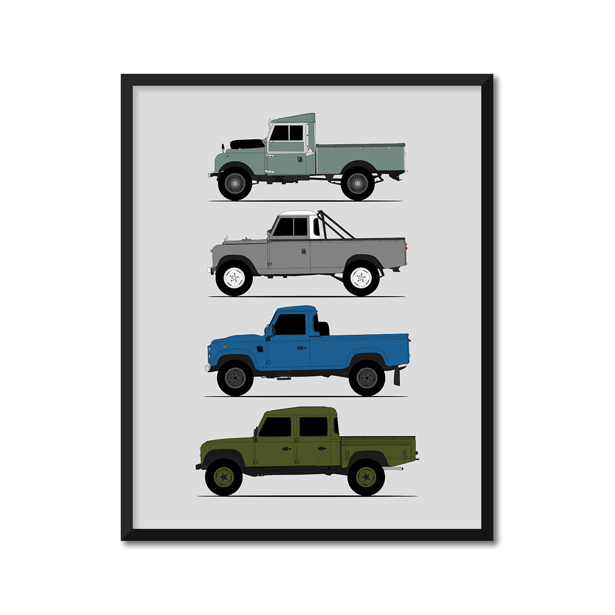 Land Rover Defender 130 Pickup Generations (Side Profile)