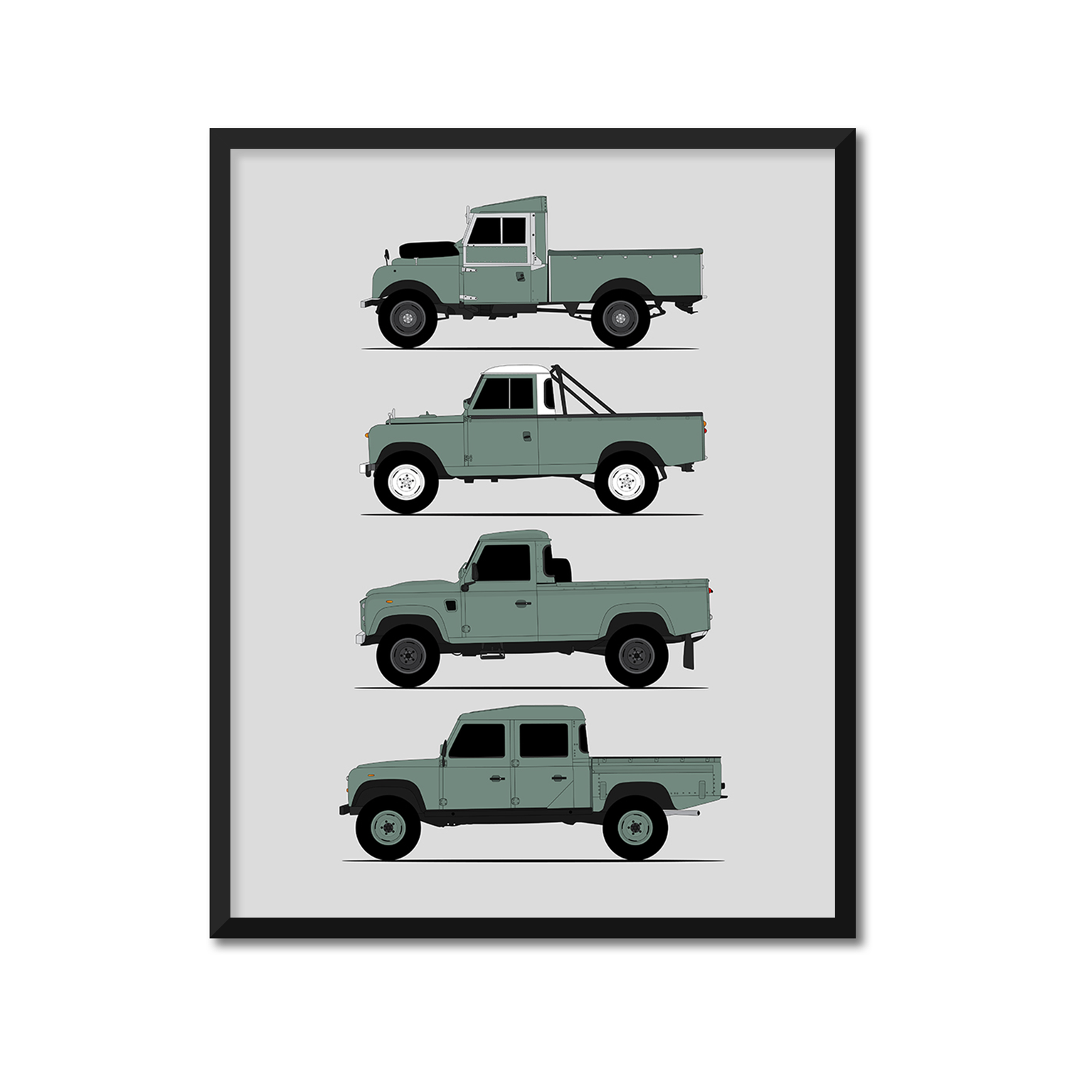 Land Rover Defender 130 Pickup Generations (Side Profile)