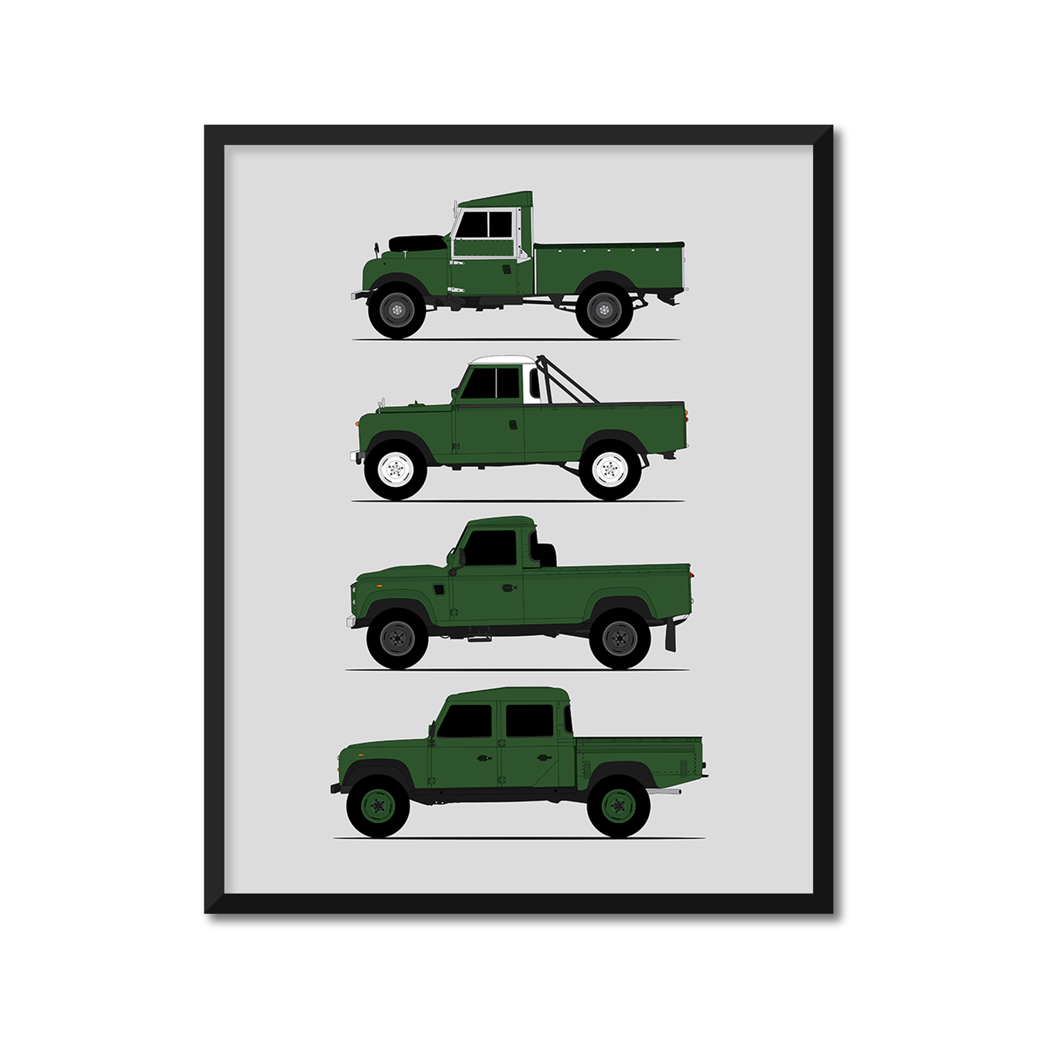 Land Rover Defender 130 Pickup Generations (Side Profile)