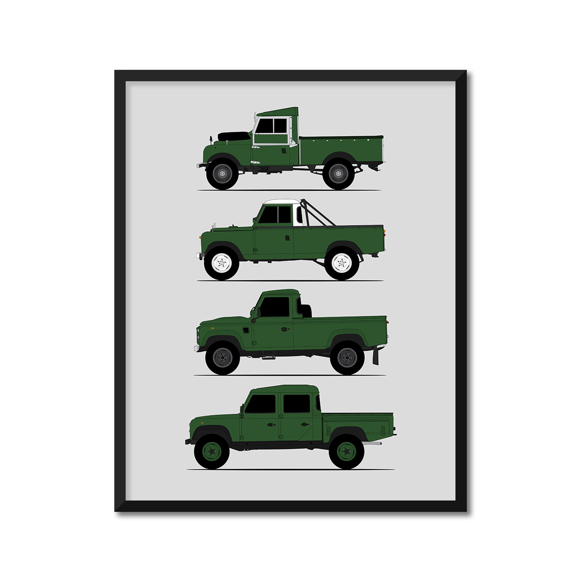 Land Rover Defender 130 Pickup Generations (Side Profile)