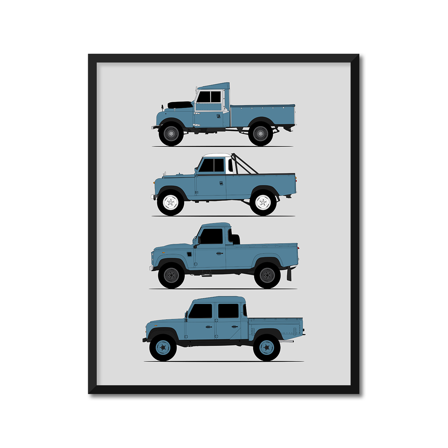 Land Rover Defender 130 Pickup Generations (Side Profile)
