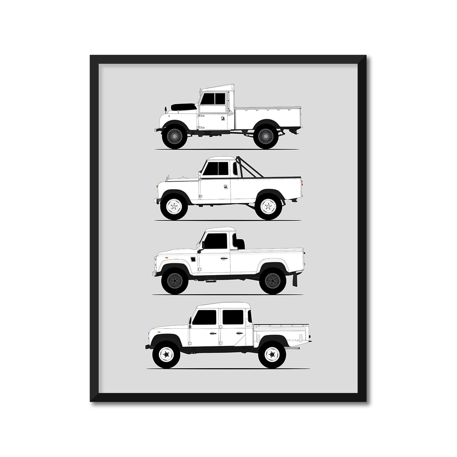 Land Rover Defender 130 Pickup Generations (Side Profile)