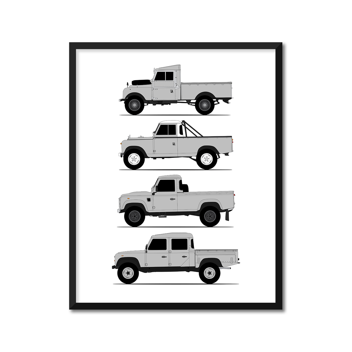 Land Rover Defender 130 Pickup Generations (Side Profile)