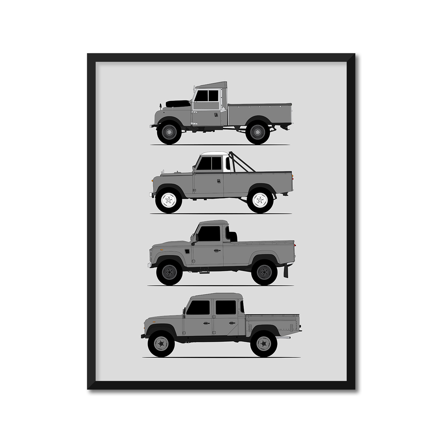 Land Rover Defender 130 Pickup Generations (Side Profile)