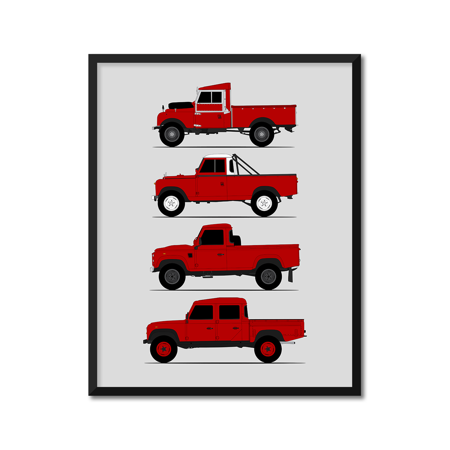 Land Rover Defender 130 Pickup Generations (Side Profile)