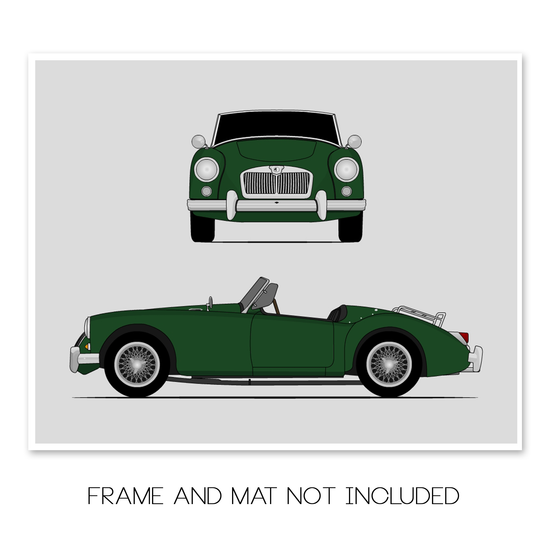 MG MGA Roadster (1955-1962) (Front and Side) Poster