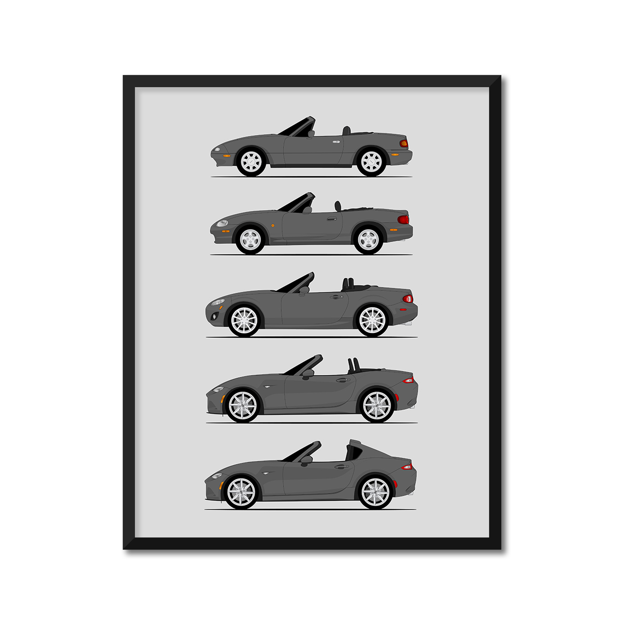 Mazda Miata Generations (Side Profile)