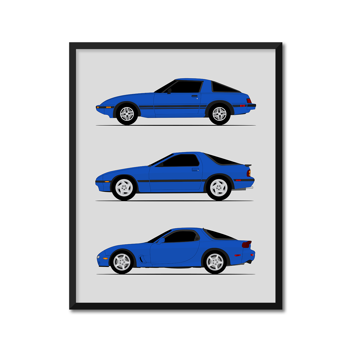 Mazda RX-7 Generations (Side Profile)