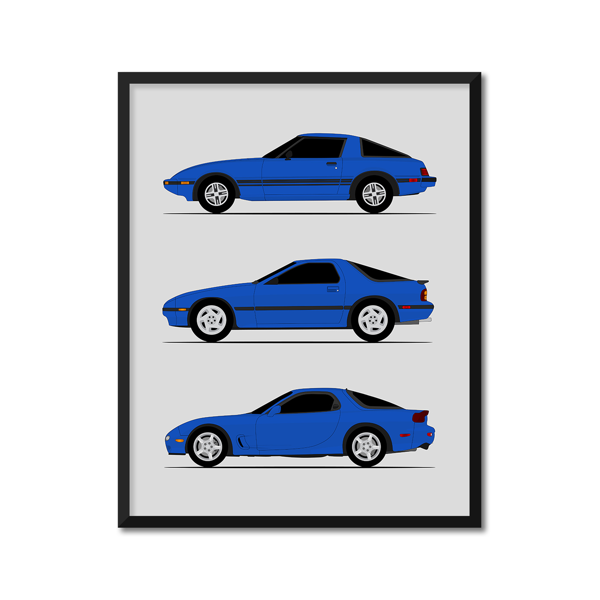Mazda RX-7 Generations (Side Profile)