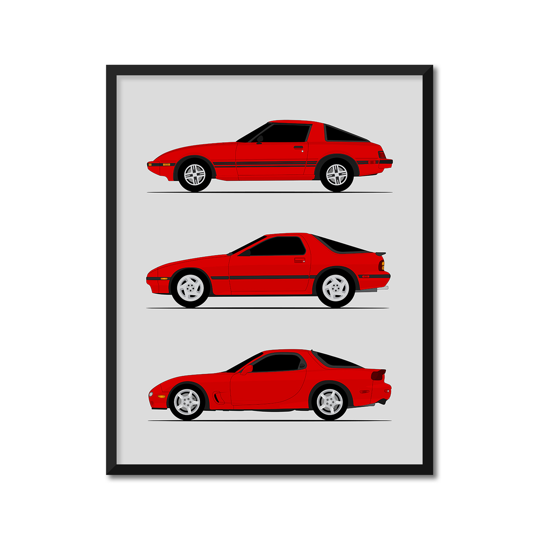 Mazda RX-7 Generations (Side Profile)