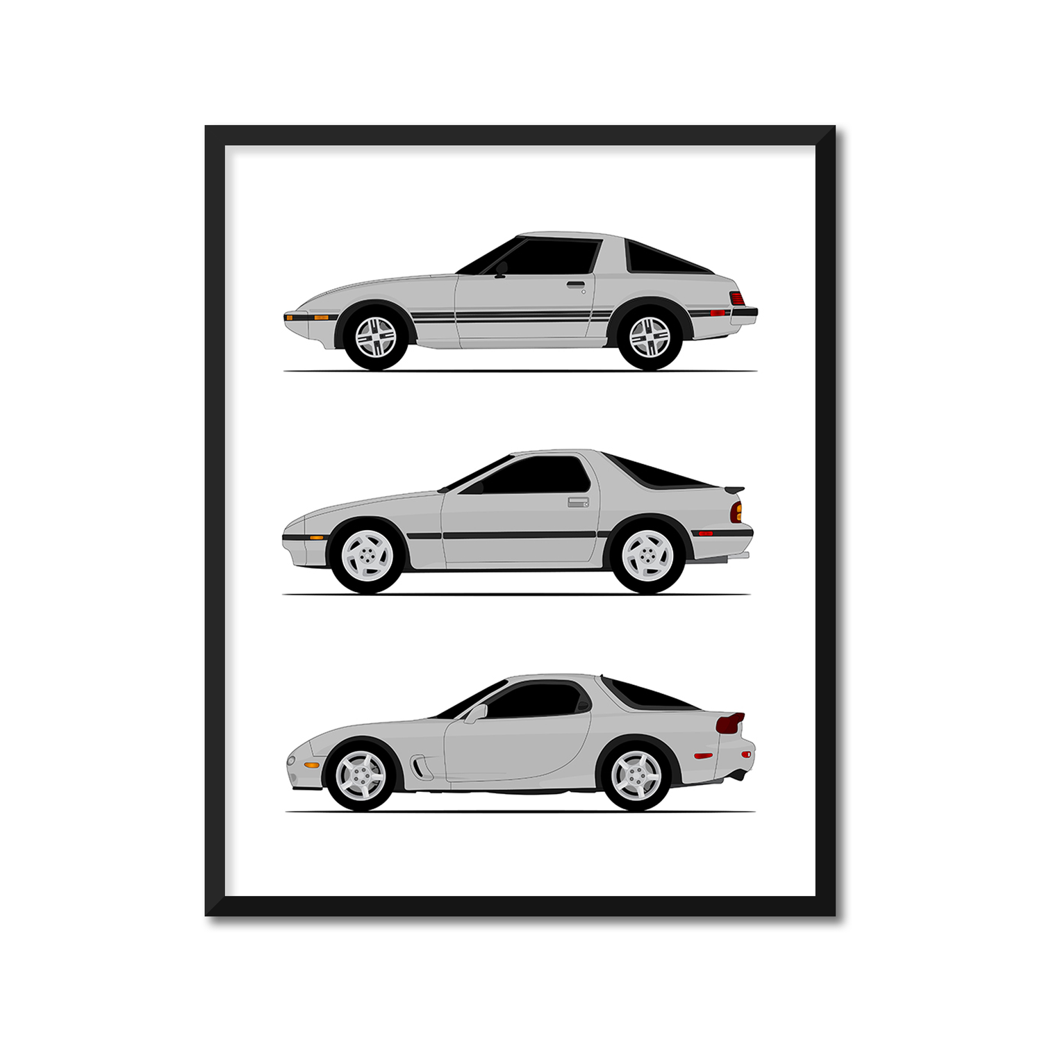 Mazda RX-7 Generations (Side Profile)