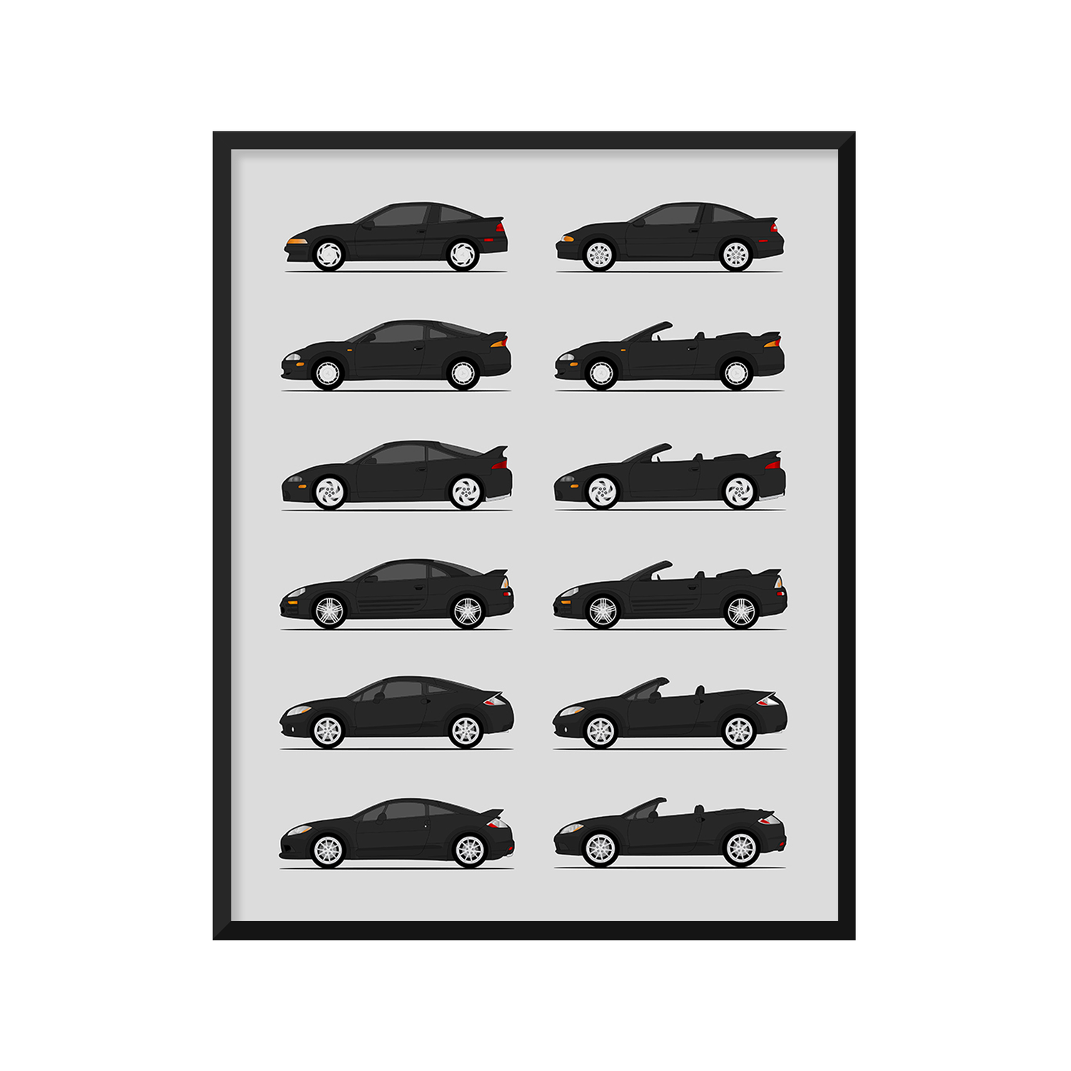 Mitsubishi Eclipse Generations (Side Profile)