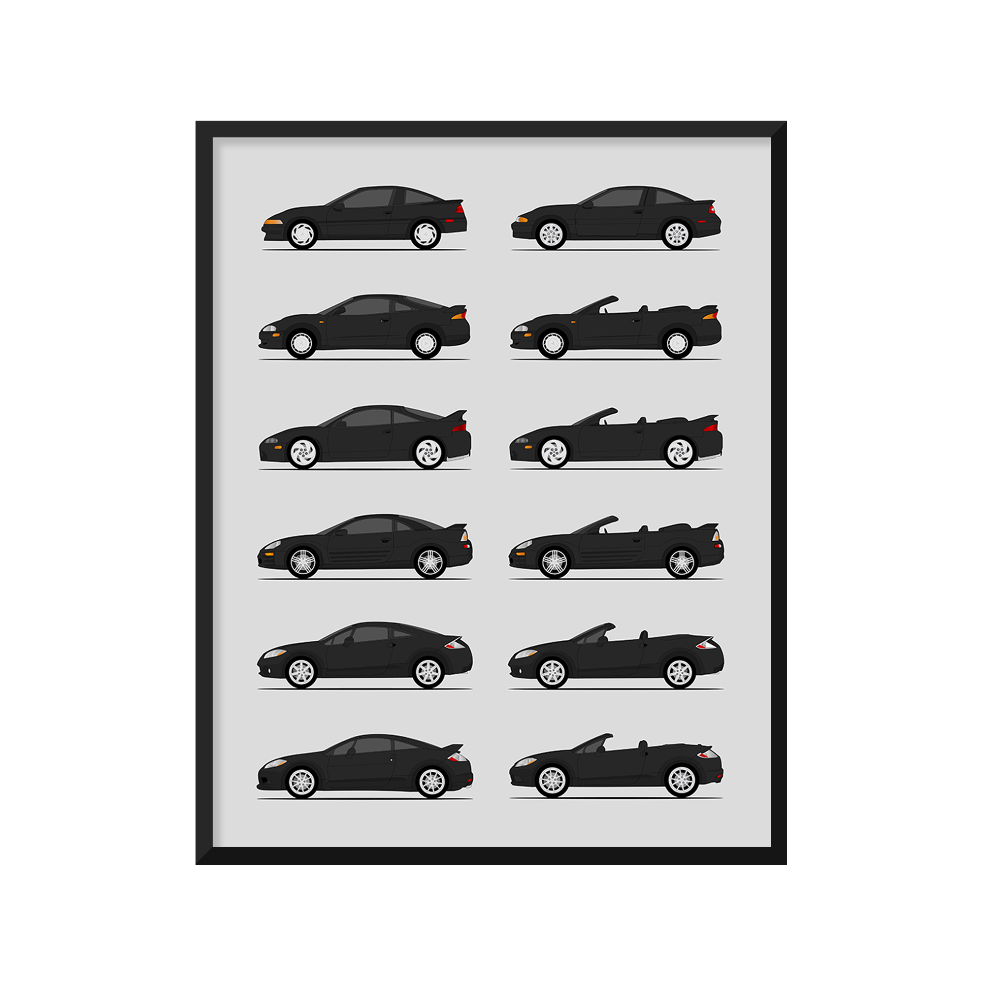 Mitsubishi Eclipse Generations (Side Profile)