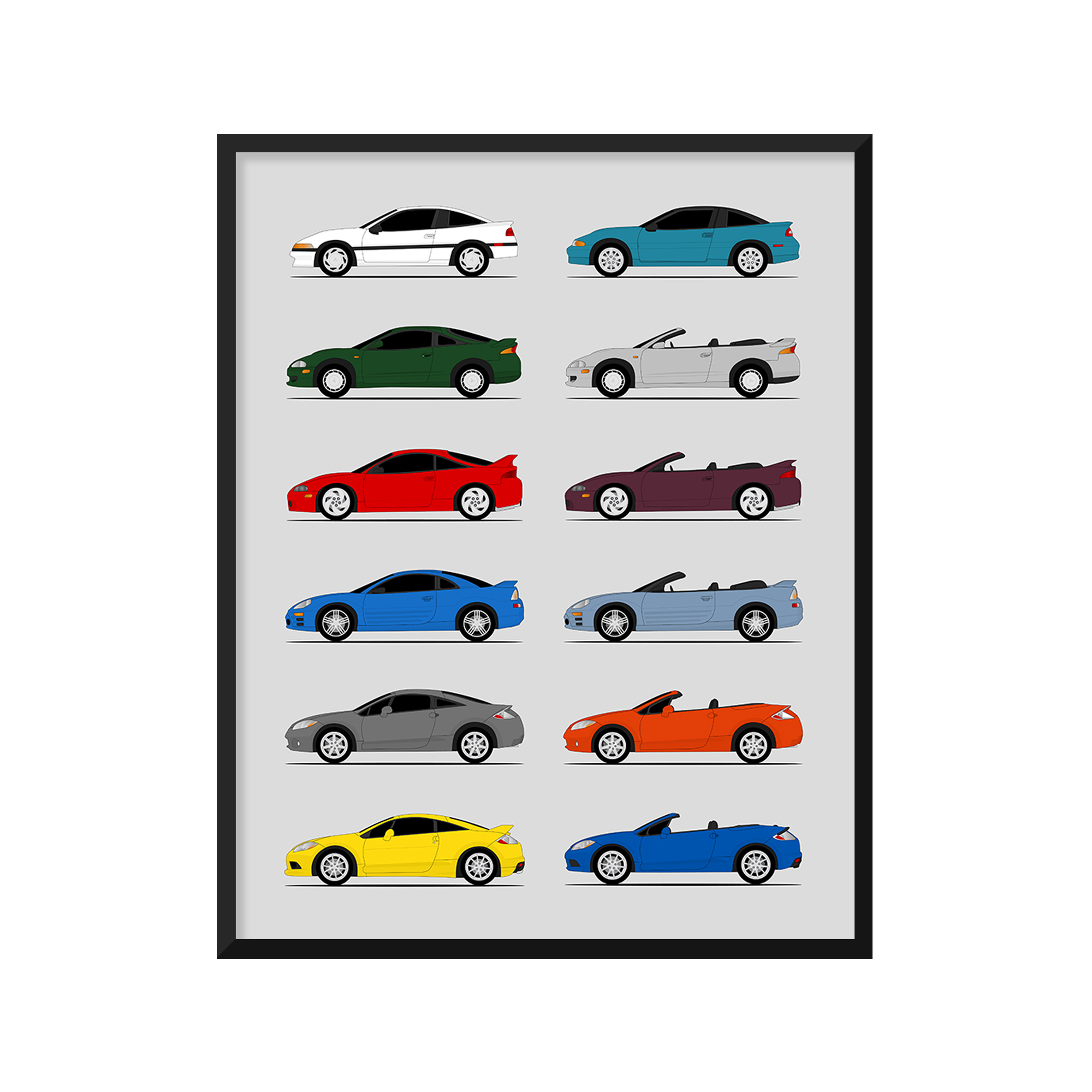Mitsubishi Eclipse Generations (Side Profile)