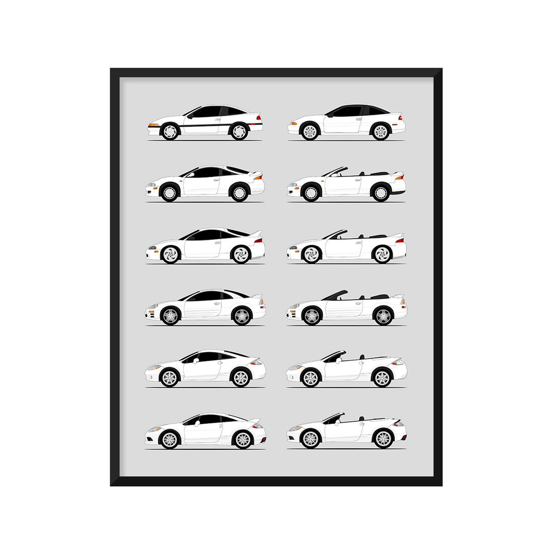 Mitsubishi Eclipse Generations (Side Profile)