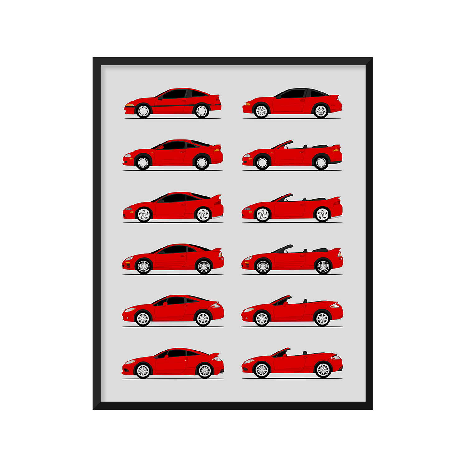 Mitsubishi Eclipse Generations (Side Profile)