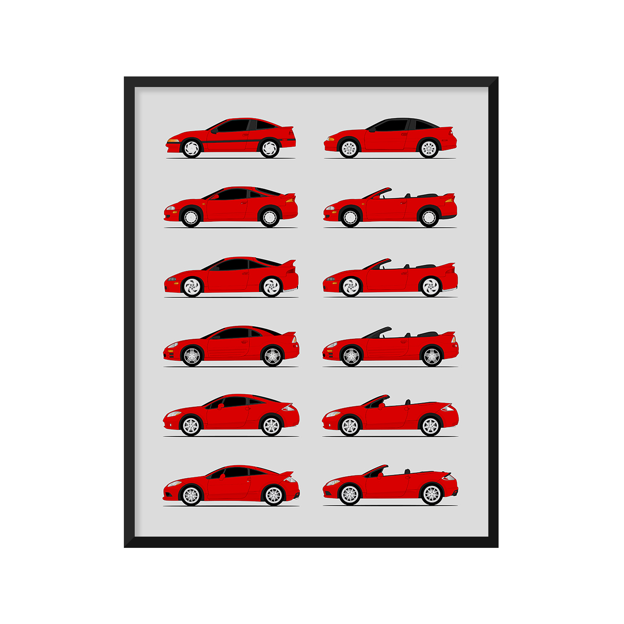 Mitsubishi Eclipse Generations (Side Profile)