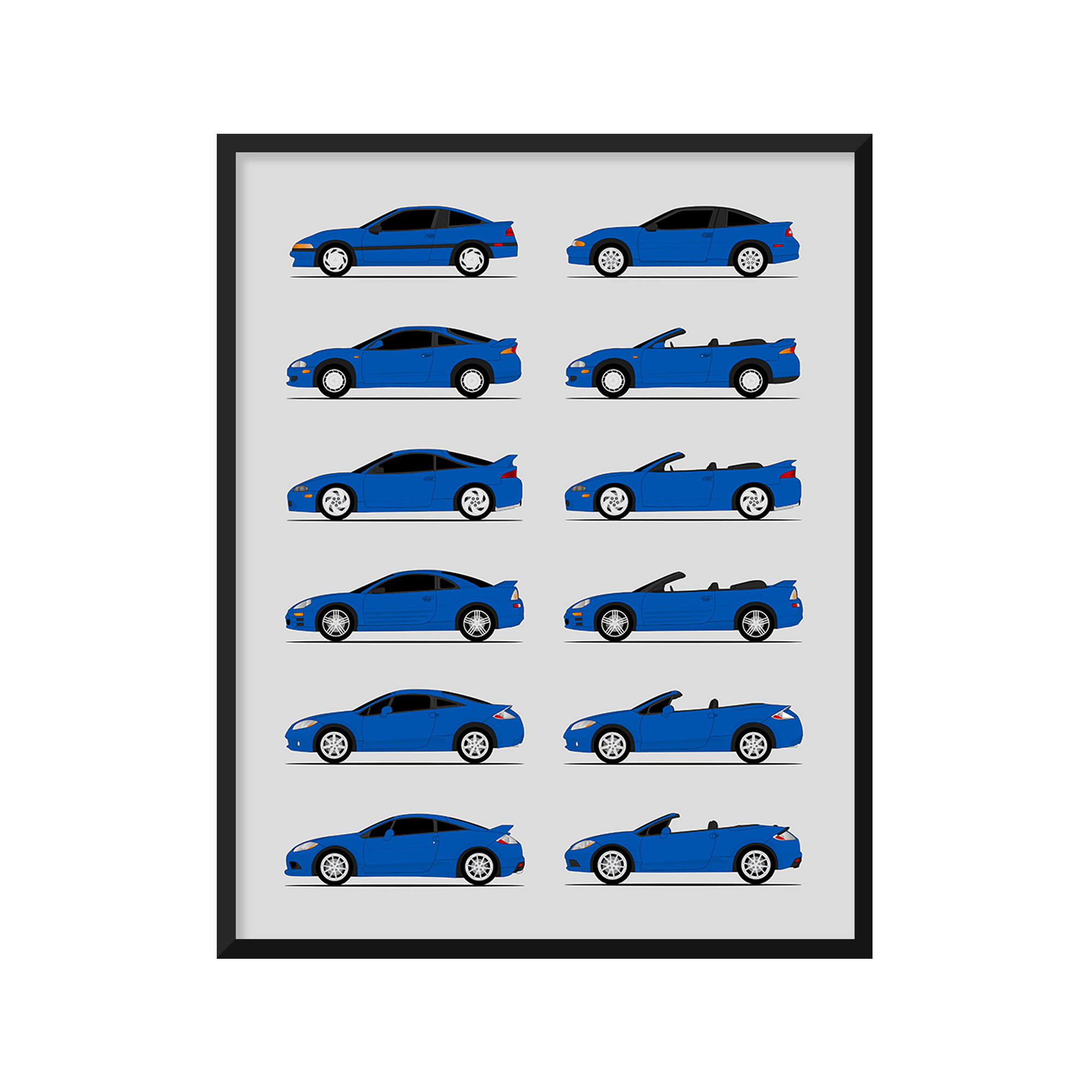 Mitsubishi Eclipse Generations (Side Profile)
