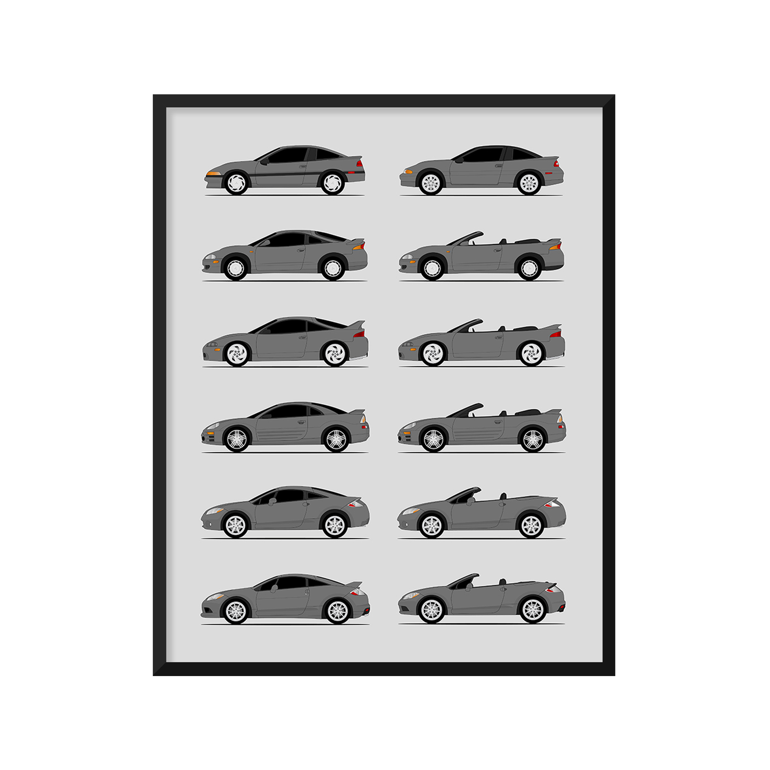 Mitsubishi Eclipse Generations (Side Profile)
