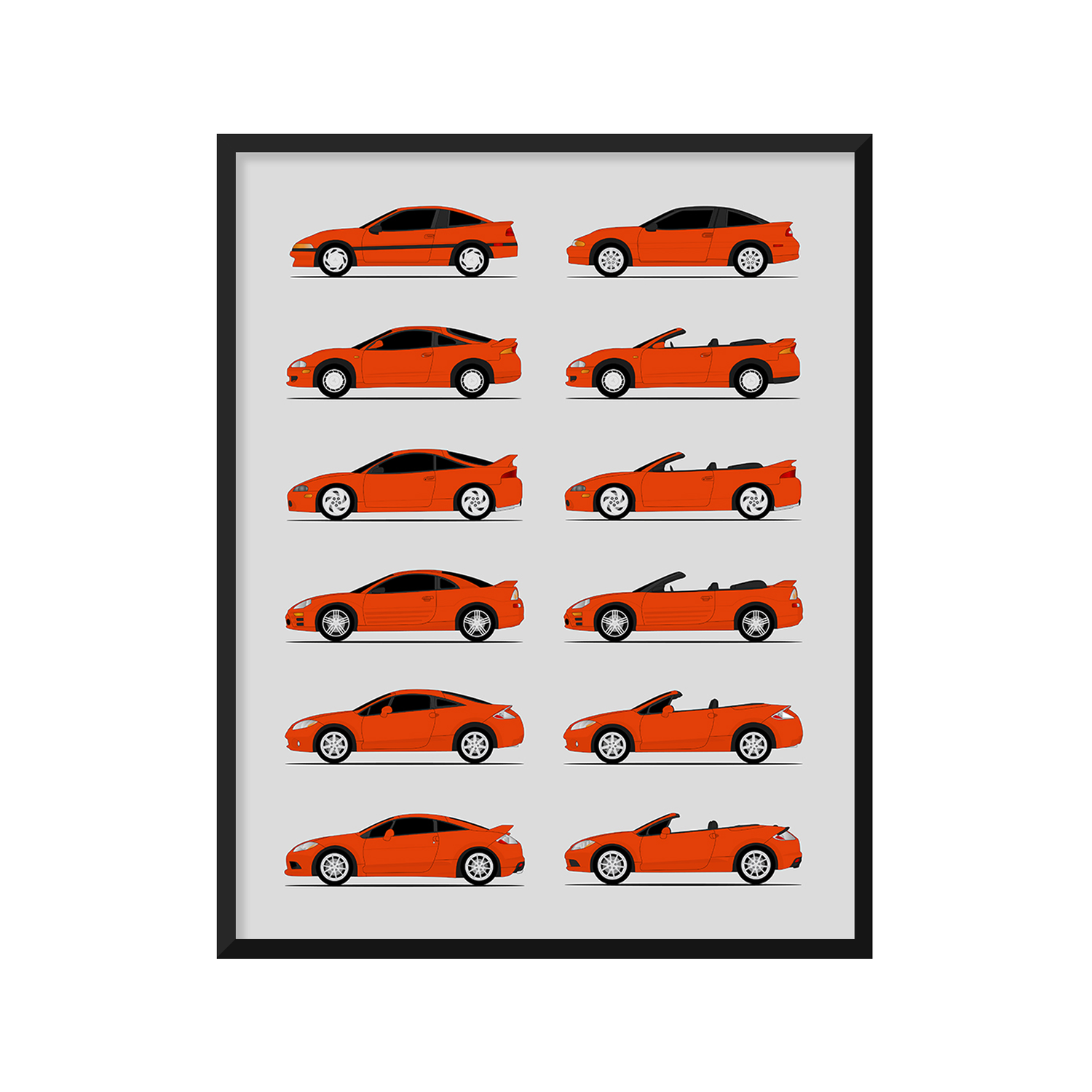 Mitsubishi Eclipse Generations (Side Profile)