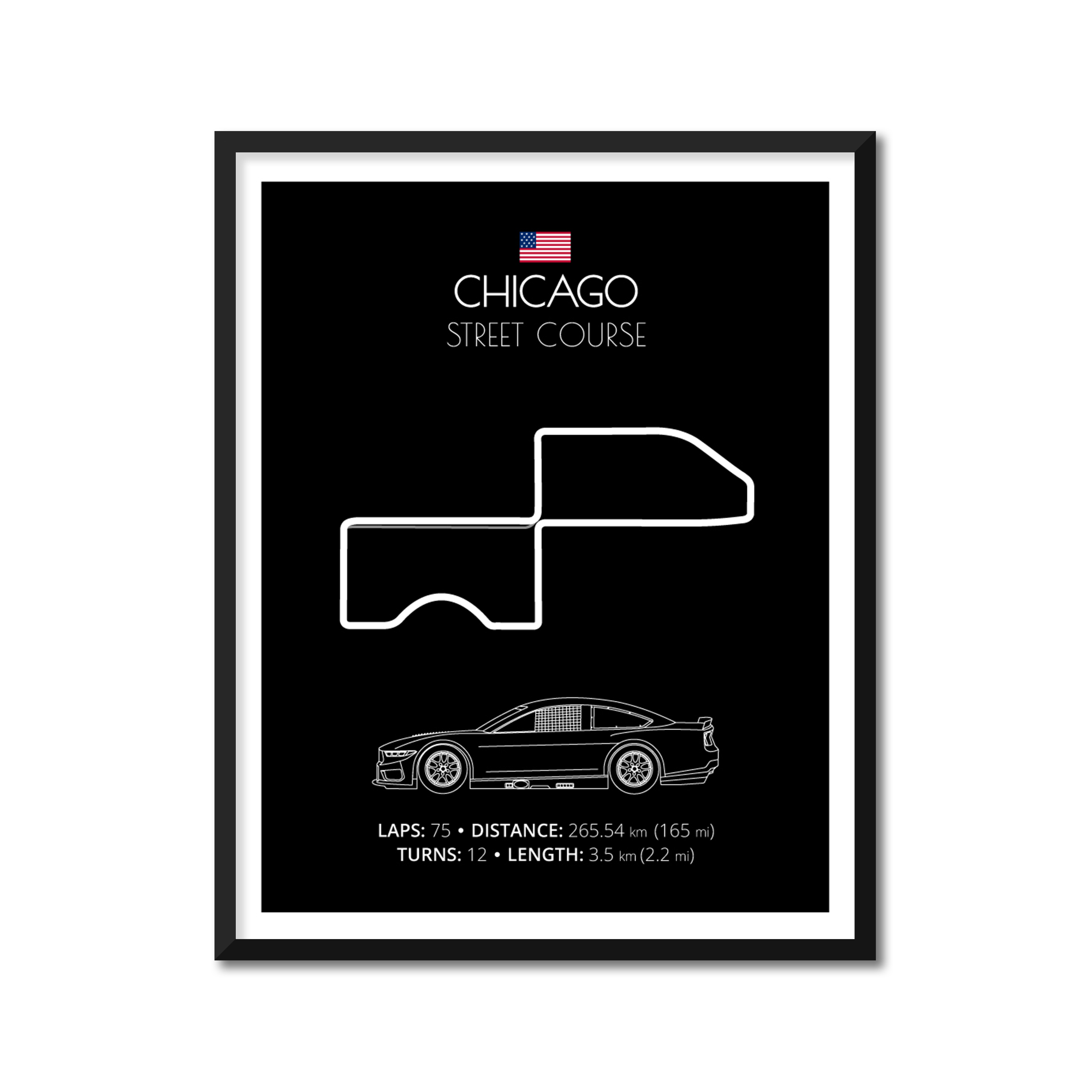 Chicago Street Course NASCAR Race Track Poster