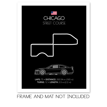 Chicago Street Course NASCAR Race Track Poster